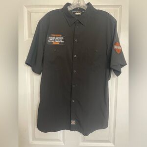 Harley Davidson Tampa Bay Employee Button Up Work Shirt Mens Medium M